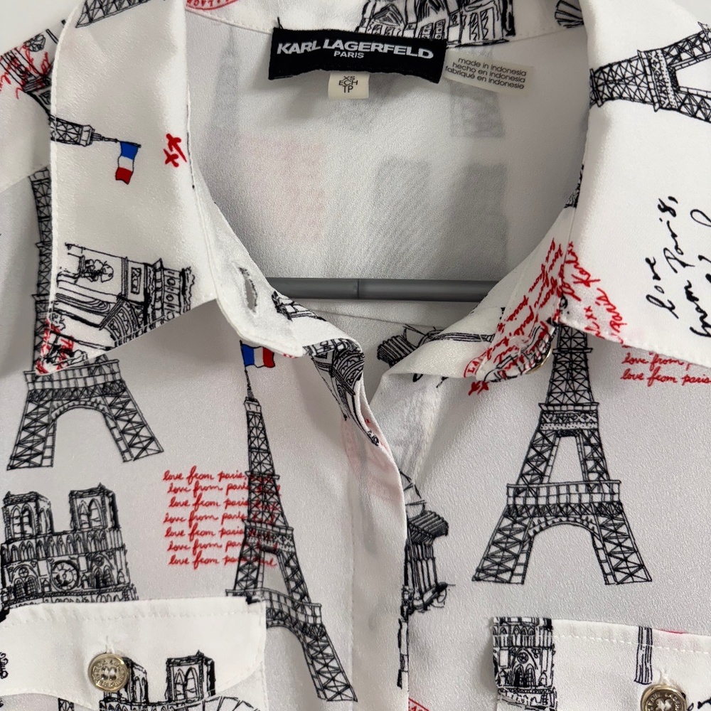 Karl Lagerfeld Paris Long sleeve bottom Shirt- Like New, size S